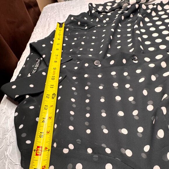Black and white polka dot button down shirt, size large. Retro workwear - Picture 8 of 8